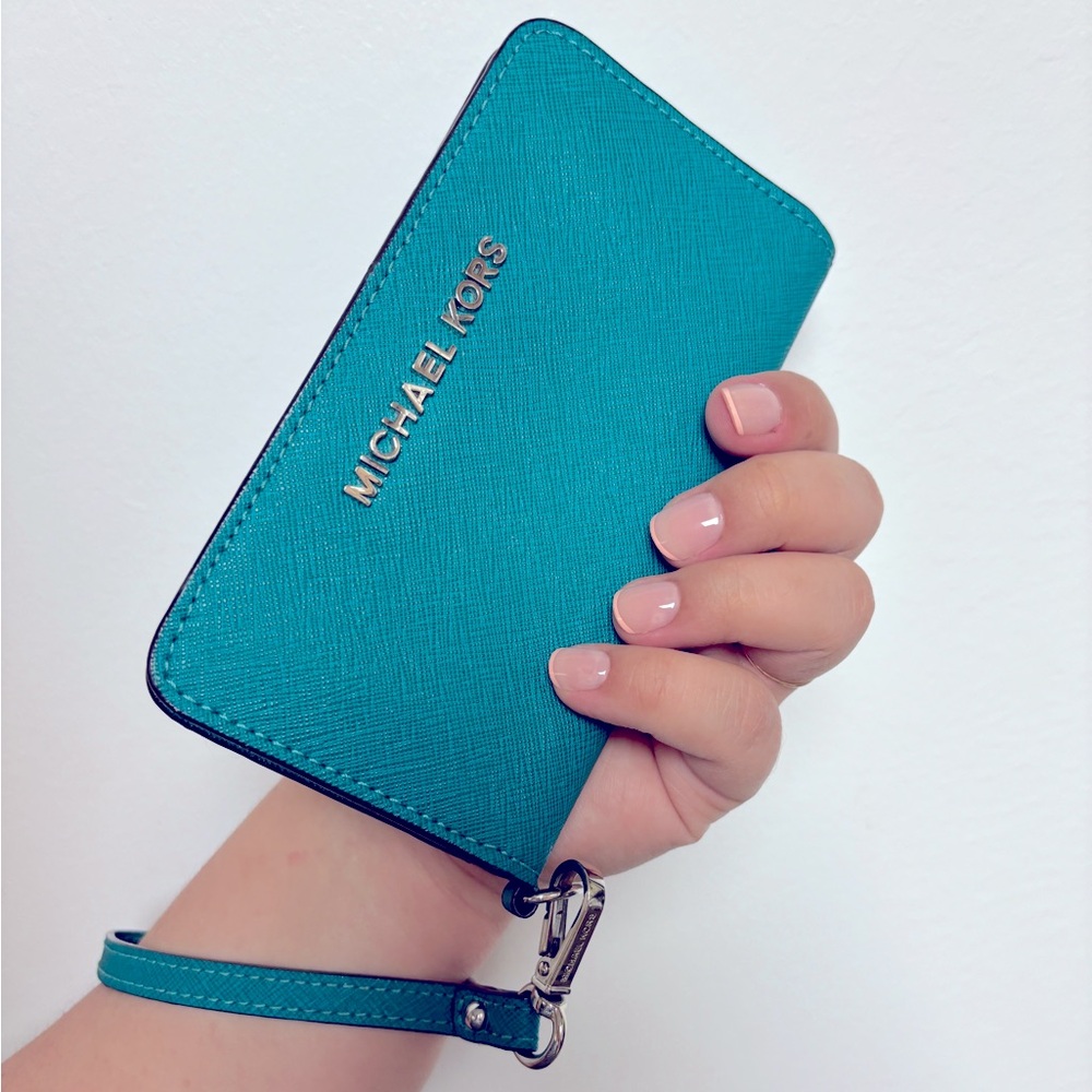 Michael Kors Turquoise/Teal Phone Wristlet